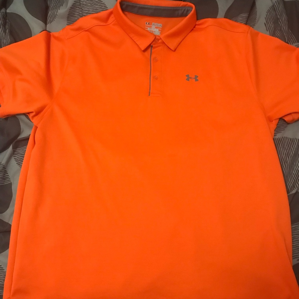 2XL Orange Under Armour Polo